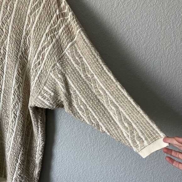 Vtg 3d knit roll neck sweater small cotton blend - Picture 3 of 7